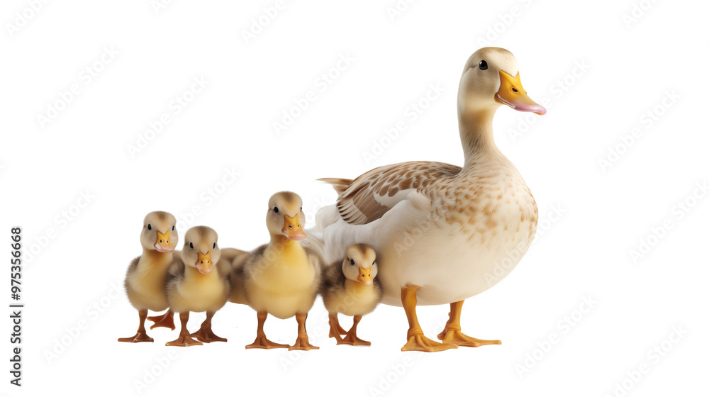 Newborn gosling and goose isolated on transparent background Newborn gosling and goose isolated on transparent background