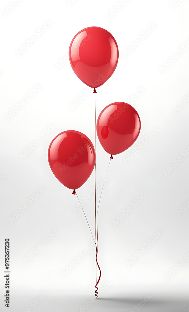 A minimalist red balloon floating, isolated on a white background. Perfect for party-themed designs, celebration concepts, or product mockups. A minimalist red balloon floating, isolated on a white background. Perfect for party-themed designs, celebration concepts, or product mockups.