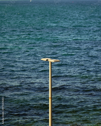 street light by the sea