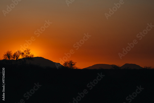 sunset in the mountains photo