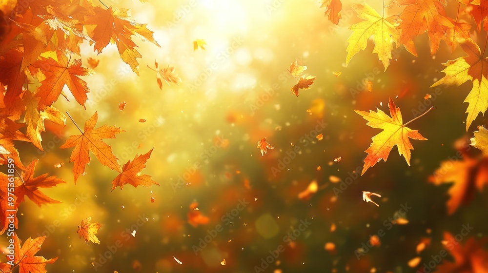 Autumn fall leaves of maple trees. Foliage, falling leaves background Autumn fall leaves of maple trees. Foliage, falling leaves background