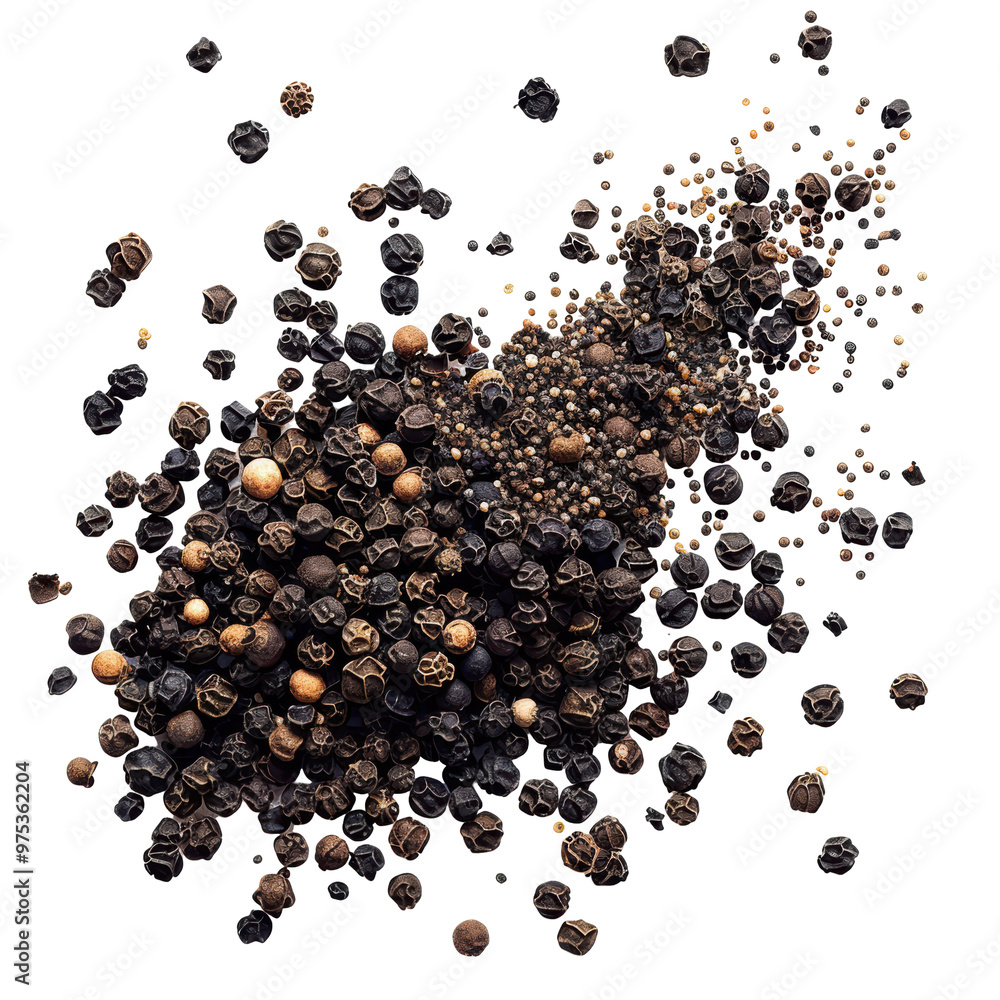 Ground Pepper Scatteredsprites Isolated on Transparent or White Background, PNG