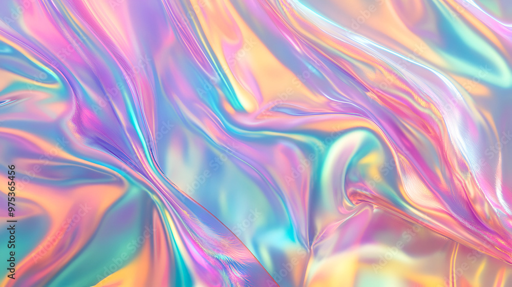 Seamless trendy iridescent rainbow foil texture. Soft holographic pastel unicorn marble background pattern. Modern pearlescent blurry abstract swirl illustration. Generative AI Seamless trendy iridescent rainbow foil texture. Soft holographic pastel unicorn marble background pattern. Modern pearlescent blurry abstract swirl illustration. Generative AI
