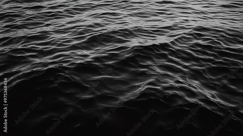 A serene black and white image showcasing the delicate textures of water waves, perfect for conveying calmness and depth. A serene black and white image showcasing the delicate textures of water waves, perfect for conveying calmness and depth.