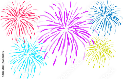 firework colorful on white background vector illustration 