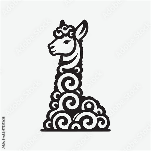 Alpaca   vector design white illustrator