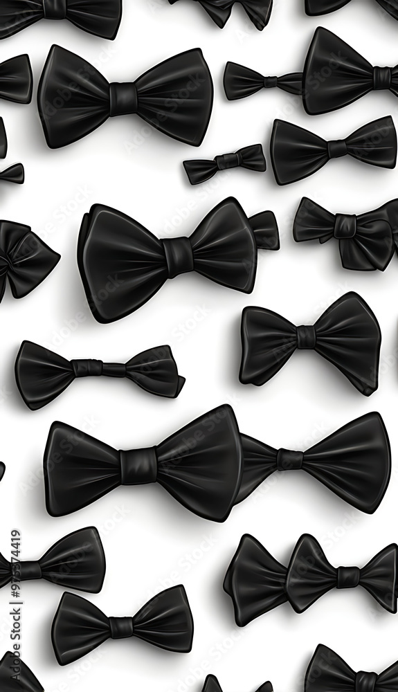 A simple illustration of a classic black bow tie, isolated on a plain white background. Perfect for fashion branding, formal wear designs, or product mockups A simple illustration of a classic black bow tie, isolated on a plain white background. Perfect for fashion branding, formal wear designs, or product mockups