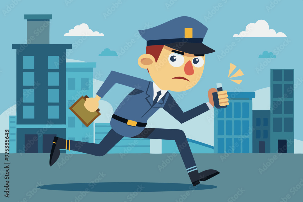 vector illustration of a police running vector illustration of a police running
