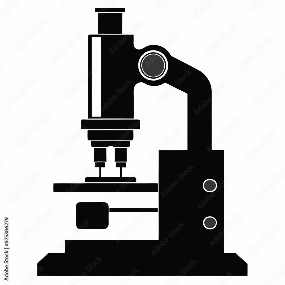 Fototapeta premium Detailed Microscope Icon for Laboratory and Medical Applications