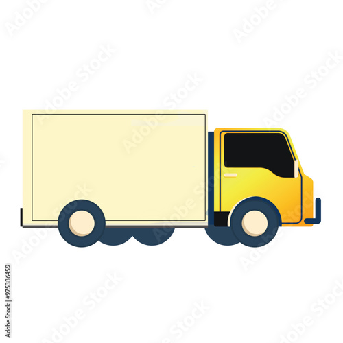 Delivery Truck Design., Сargo truck with side and front view. Vector flat style illustration.