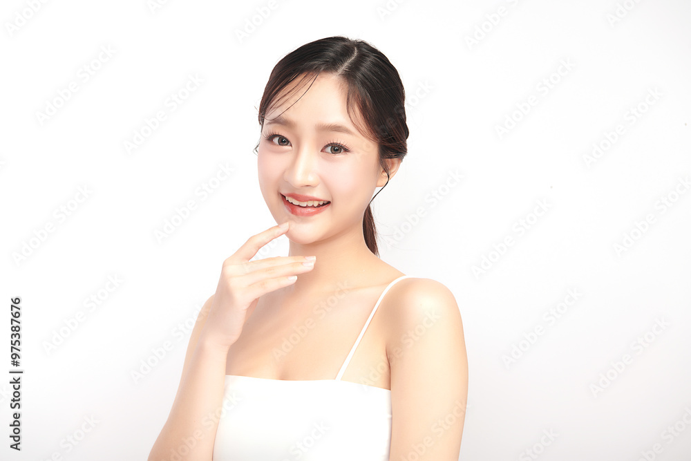 Beautiful young asian woman with clean fresh skin on white background, Face care, Facial treatment, Cosmetology, beauty and spa, Asian women portrait. Beautiful young asian woman with clean fresh skin on white background, Face care, Facial treatment, Cosmetology, beauty and spa, Asian women portrait.