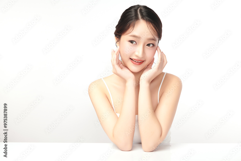 Beautiful young asian woman with clean fresh skin on white background, Face care, Facial treatment, Cosmetology, beauty and spa, Asian women portrait. Beautiful young asian woman with clean fresh skin on white background, Face care, Facial treatment, Cosmetology, beauty and spa, Asian women portrait.