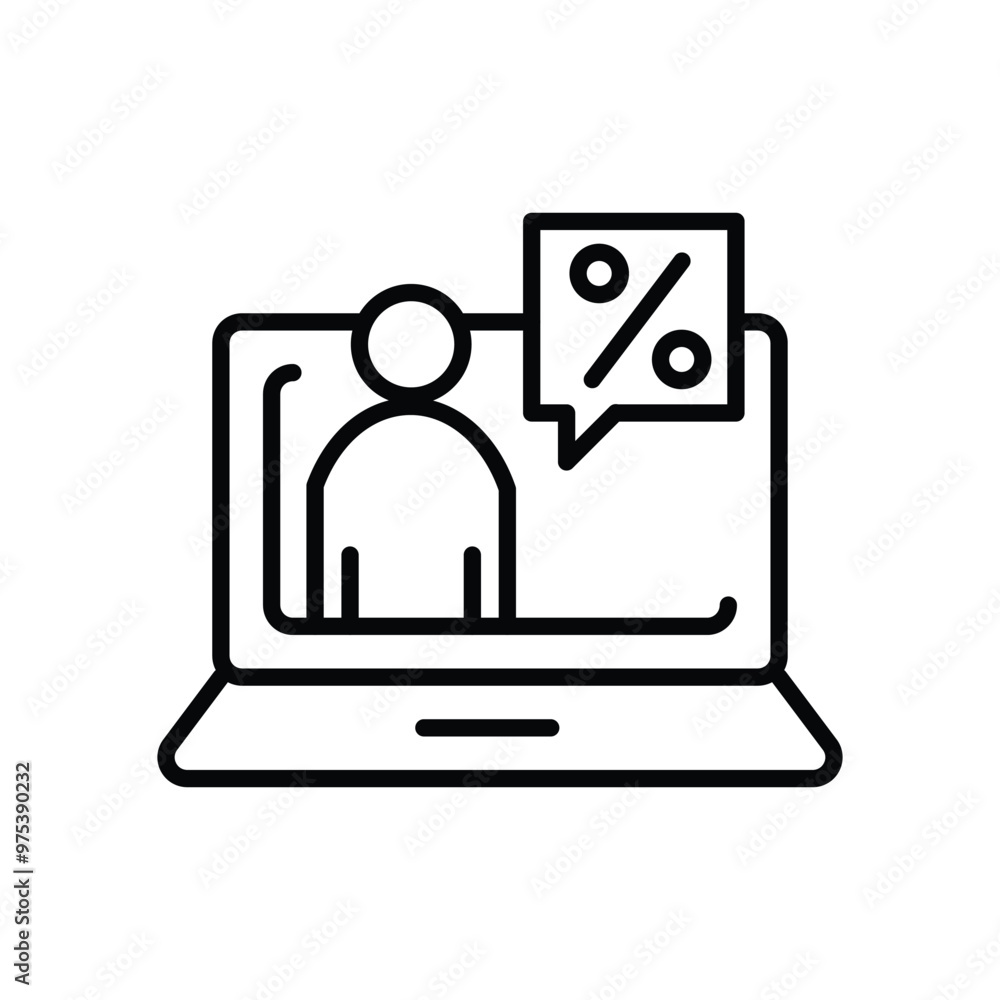 online tax advisor thin outline icon vector design good for web or mobile app