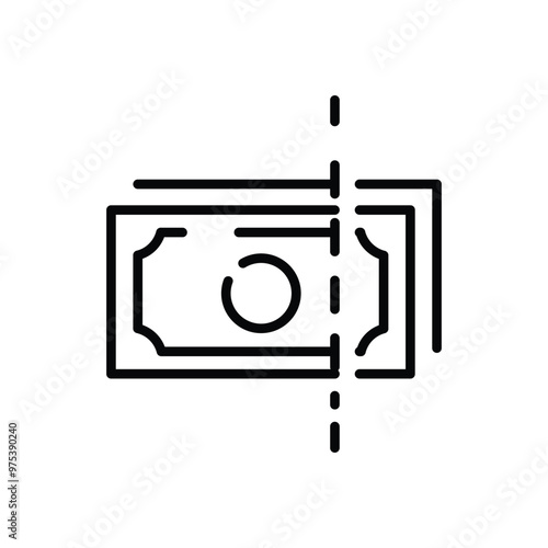 cut money thin outline icon vector design good for web or mobile app