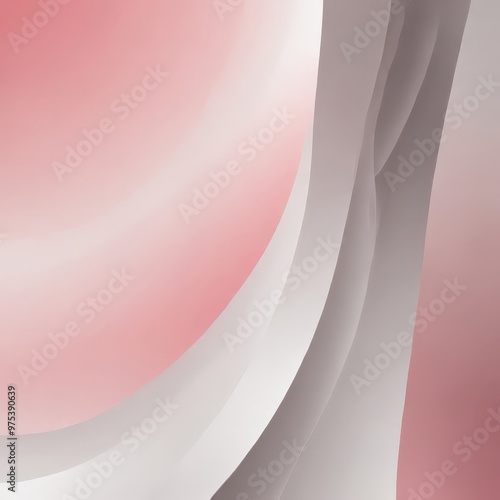 Abstract background with pink and white gradient colors, featuring curved lines and a gradient effect.