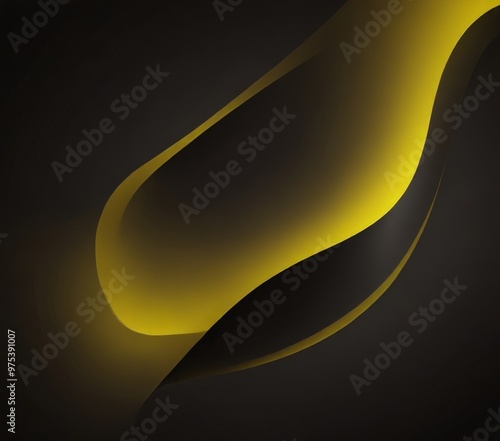 a striking abstract composition of curved lines in varying shades of yellow and black, creating a sense of movement and dynamism.