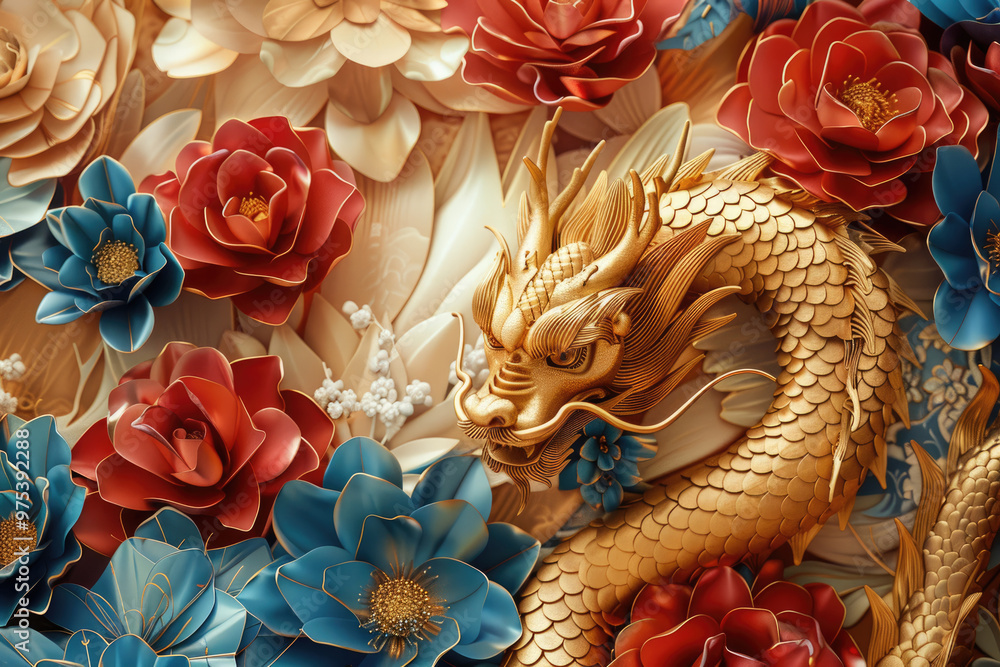 Sculpture illustration of Chinese Loong Sculpture illustration of Chinese Loong