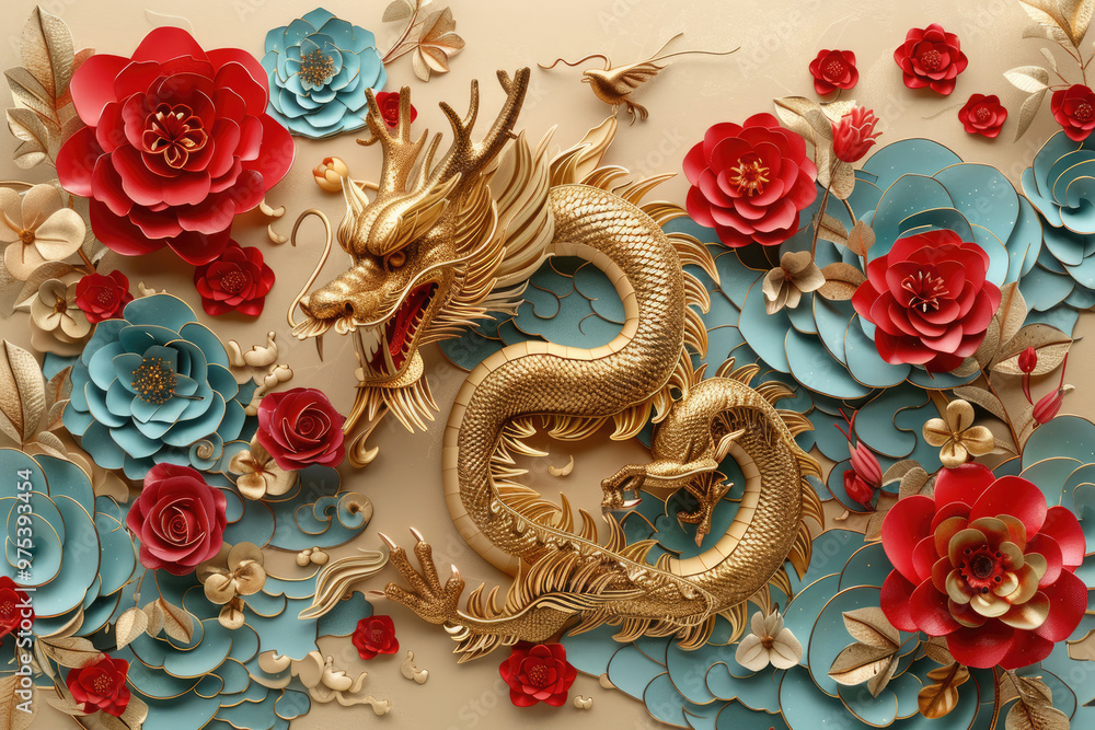 Sculpture illustration of Chinese Loong Sculpture illustration of Chinese Loong