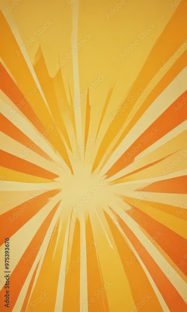Fototapeta premium a vibrant abstract composition of radiating lines and rays of light, predominantly in shades of orange and yellow, creating a dynamic and energetic visual effect.