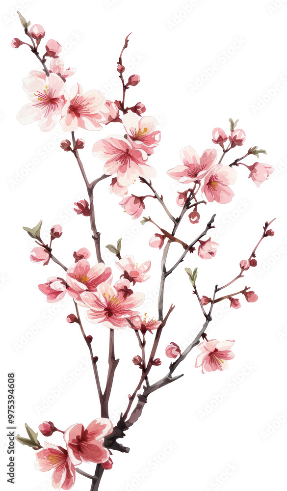PNG Botanica illustration of *a winter sakura flower*, winter, snow, festive, clean, vintage, minimal, isolated on the white background --ar 5:7 PNG Botanica illustration of *a winter sakura flower*, winter, snow, festive, clean, vintage, minimal, isolated on the white background --ar 5:7