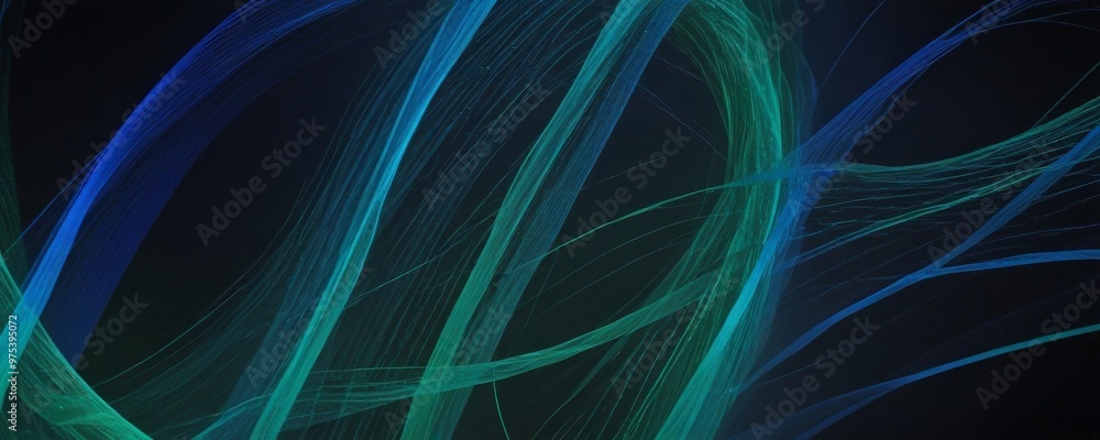 a close-up view of abstract blue and green lines and swirls against a dark background, creating a dynamic and visually striking composition. a close-up view of abstract blue and green lines and swirls against a dark background, creating a dynamic and visually striking composition.