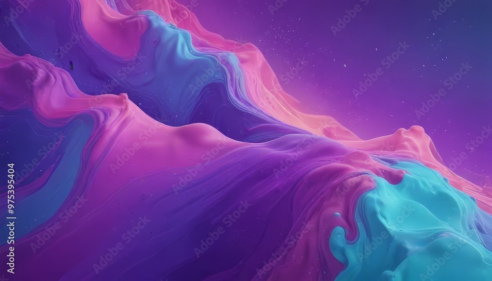 Obraz premium a vibrant abstract composition with swirling patterns of pink, blue, and purple hues, creating a sense of movement and dynamism.