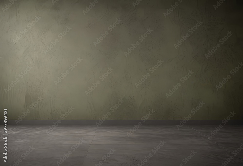 An empty room with a concrete floor and a textured wall. An empty room with a concrete floor and a textured wall.