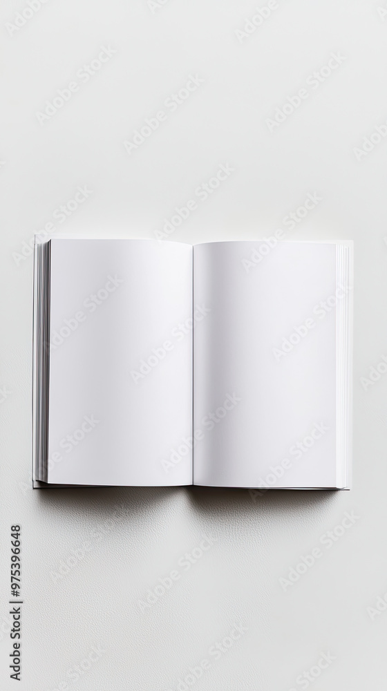 A blank open magazine with empty pages invites creativity and imagination, perfect for jotting down thoughts or sketches A blank open magazine with empty pages invites creativity and imagination, perfect for jotting down thoughts or sketches