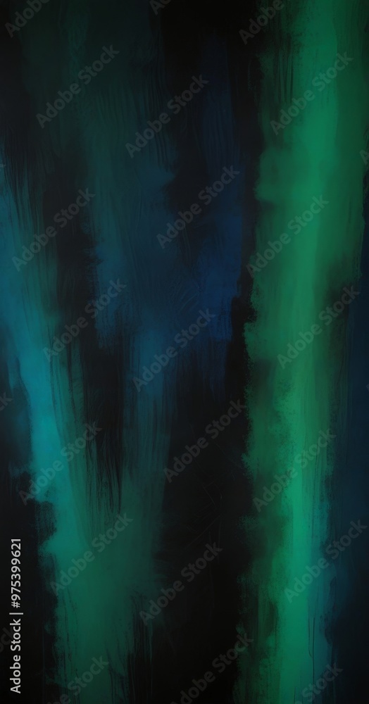 a dark, abstract background with vertical stripes of green and blue paint, creating a sense of depth and movement. a dark, abstract background with vertical stripes of green and blue paint, creating a sense of depth and movement.