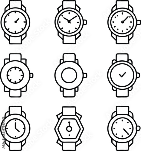 Elegant Watches Line Art Series