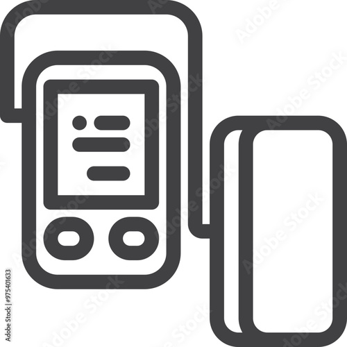 Simple vector presure guage outline icon on white background