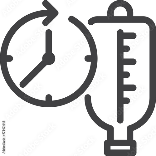 Simple vector period saline outline icon on white background