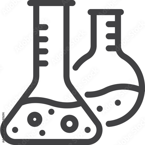 Simple vector saline research outline icon on white background