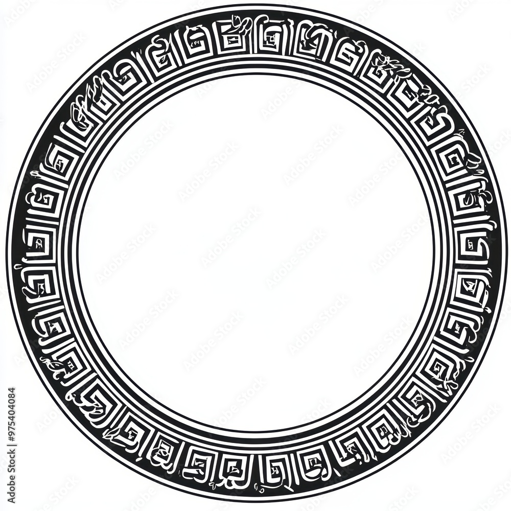 Greek Key Circle Frame. Greek Key Circle Frame.
