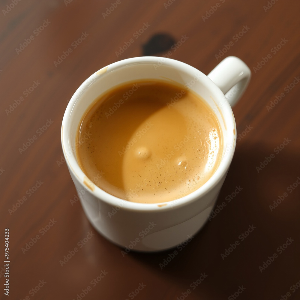 Cup of coffee isolated on a wooden table Cup of coffee isolated on a wooden table