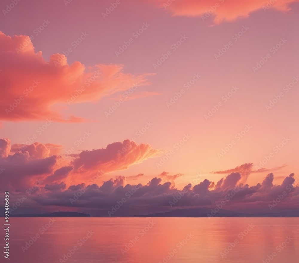 A breathtaking sunset over a calm body of water, with vibrant pink and orange clouds reflecting on the surface. A breathtaking sunset over a calm body of water, with vibrant pink and orange clouds reflecting on the surface.