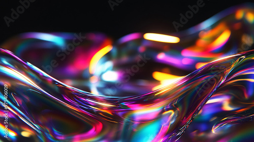 Abstract rainbow black background design, 3d rendering