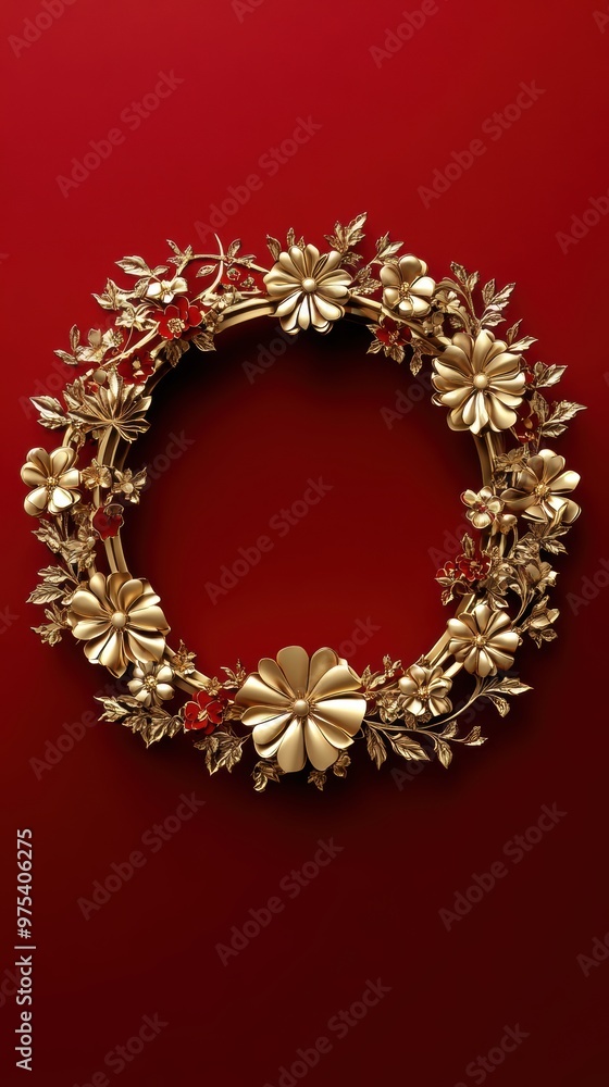 Gold Floral Wreath. Gold Floral Wreath.