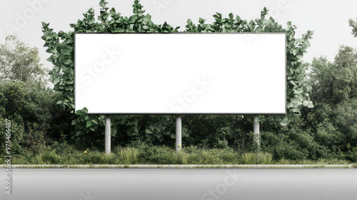 Wallpaper Mural Blank Metal Billboard with White Frame for Outdoor Advertising, Empty Space for Ad Placement, Isolated on Transparent Background Torontodigital.ca