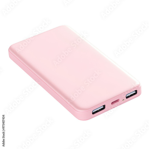 Top View of Portable Power Bank on transparent background