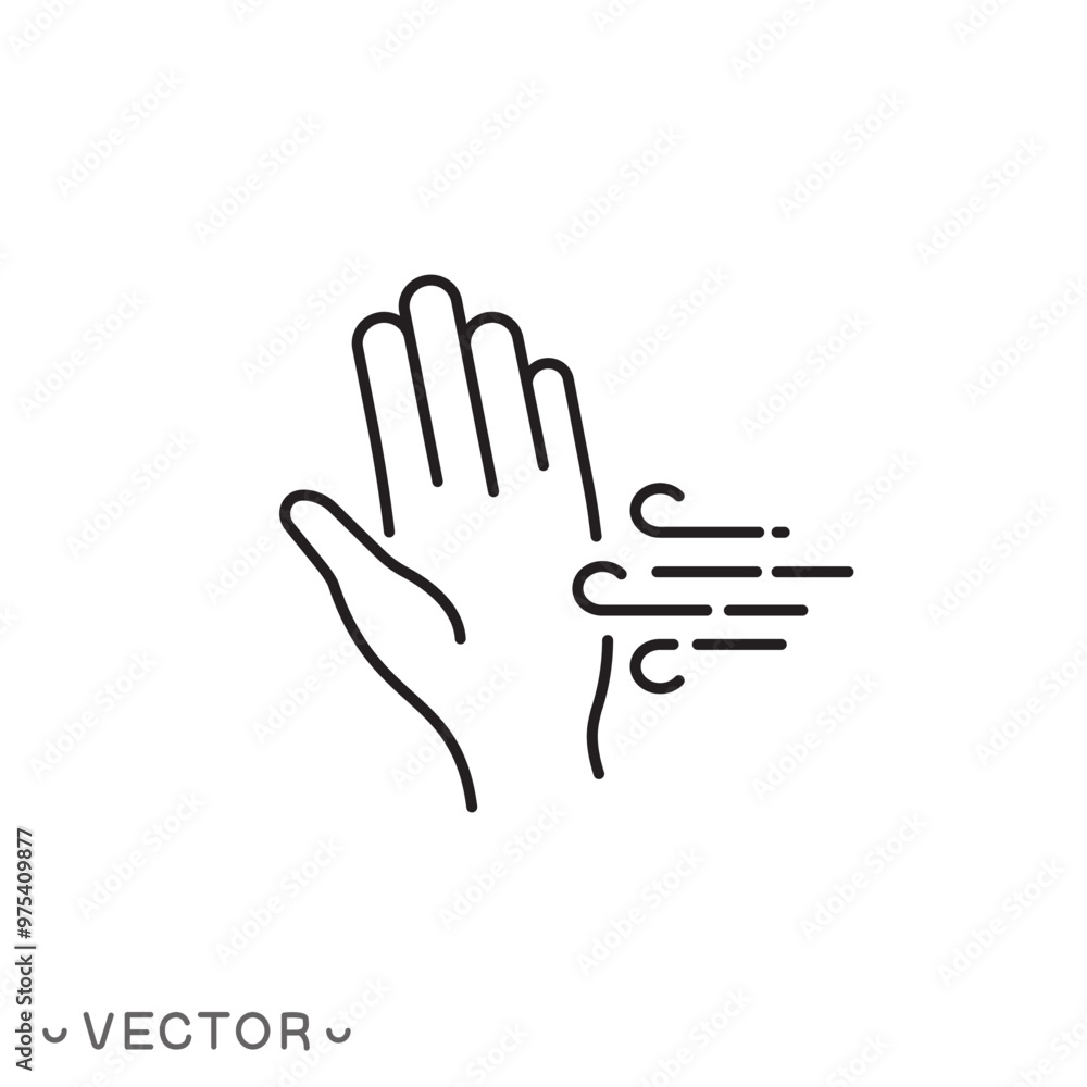 hand drying icon, air dryer for hands, thin line symbol isolated on white background, editable stroke eps 10 vector illustration hand drying icon, air dryer for hands, thin line symbol isolated on white background, editable stroke eps 10 vector illustration