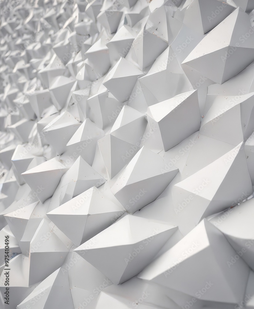 A close-up view of a white, geometric pattern composed of numerous triangular shapes, creating a visually striking and abstract design. A close-up view of a white, geometric pattern composed of numerous triangular shapes, creating a visually striking and abstract design.