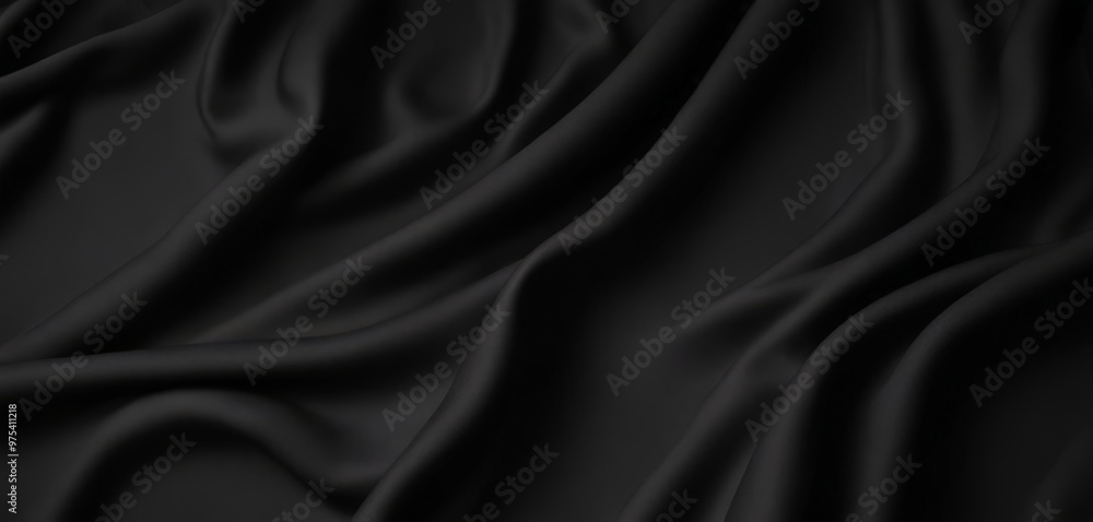 a close-up view of a black fabric surface, with the fabric appearing to be made of silk or satin and exhibiting a smooth, flowing texture. a close-up view of a black fabric surface, with the fabric appearing to be made of silk or satin and exhibiting a smooth, flowing texture.