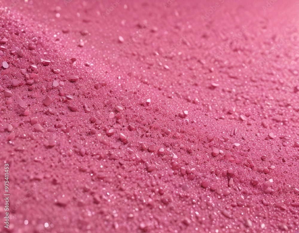 A close-up image of a pink surface with small, irregularly shaped objects resembling pink crystals or stones. A close-up image of a pink surface with small, irregularly shaped objects resembling pink crystals or stones.
