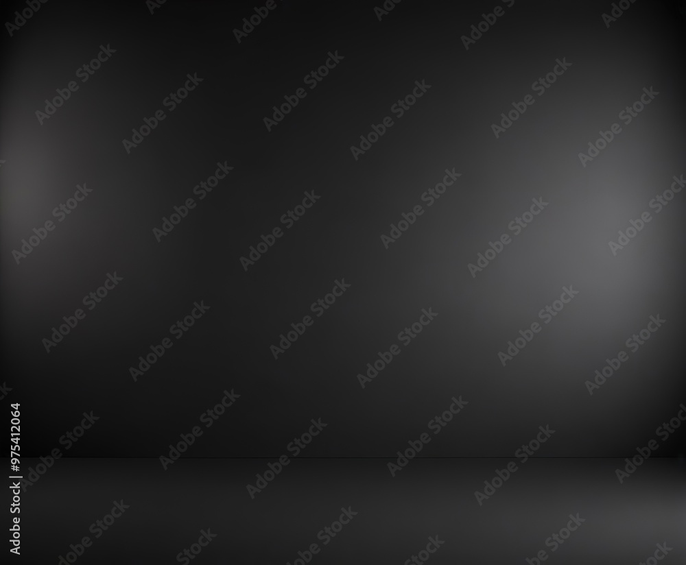 A black and white image of a dark, empty room with a flat surface and a slight curve to the right. A black and white image of a dark, empty room with a flat surface and a slight curve to the right.