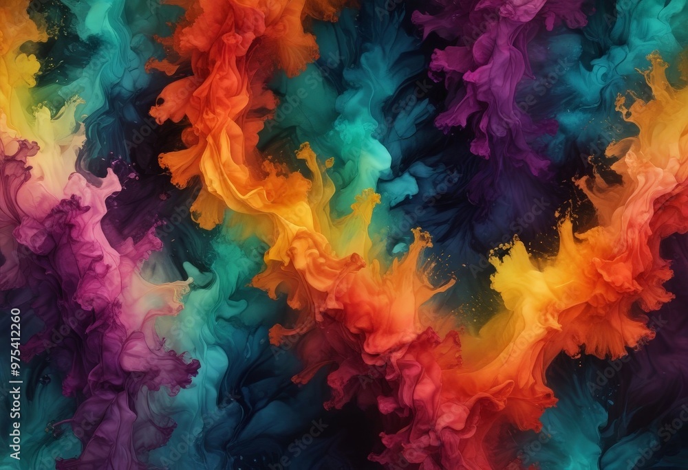 The image is a vibrant abstract painting featuring swirling patterns of red, orange, yellow, green, blue, and purple colors, creating a dynamic and energetic visual effect. The image is a vibrant abstract painting featuring swirling patterns of red, orange, yellow, green, blue, and purple colors, creating a dynamic and energetic visual effect.