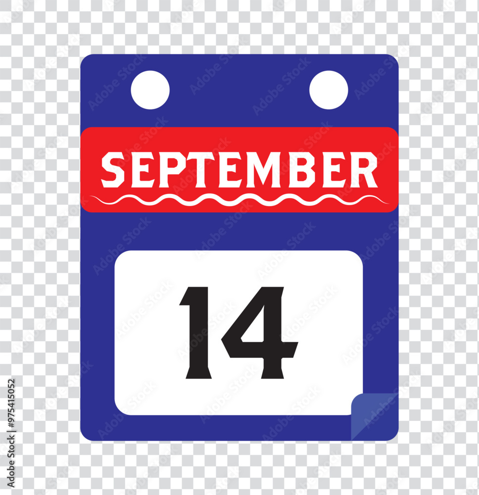 14 September calendar icon text page monthly web design on red, and blue background vector, icon, or illustration with the month of September 14 14 September calendar icon text page monthly web design on red, and blue background vector, icon, or illustration with the month of September 14