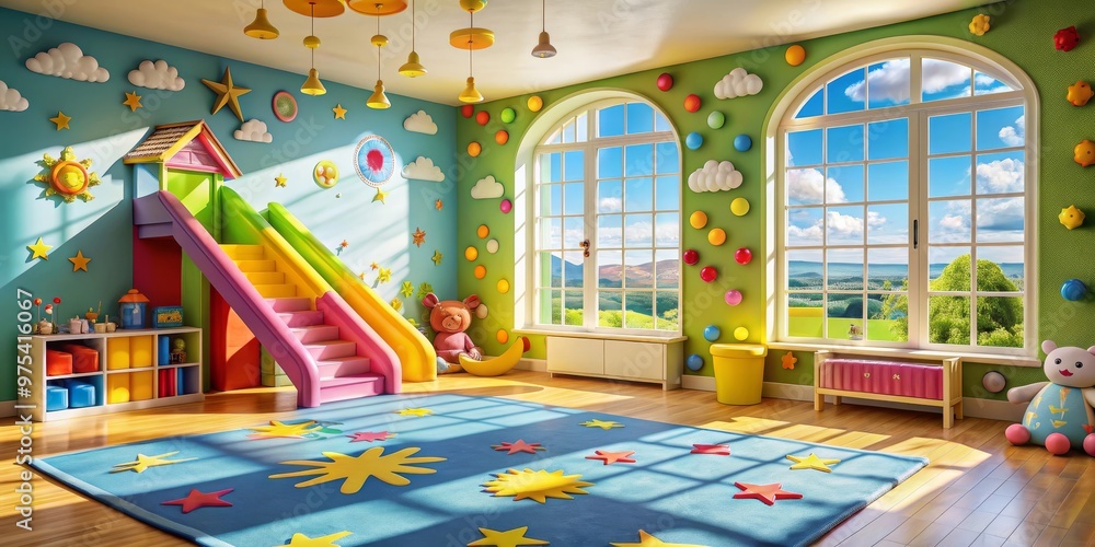 Colorful Children's Playroom, House, and Fun Toys Colorful Children's Playroom, House, and Fun Toys