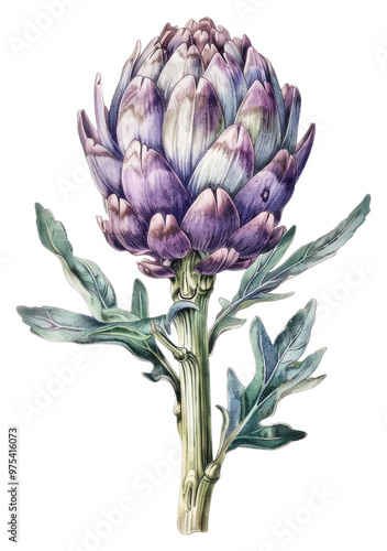 PNG Elegant botanical artichoke illustration