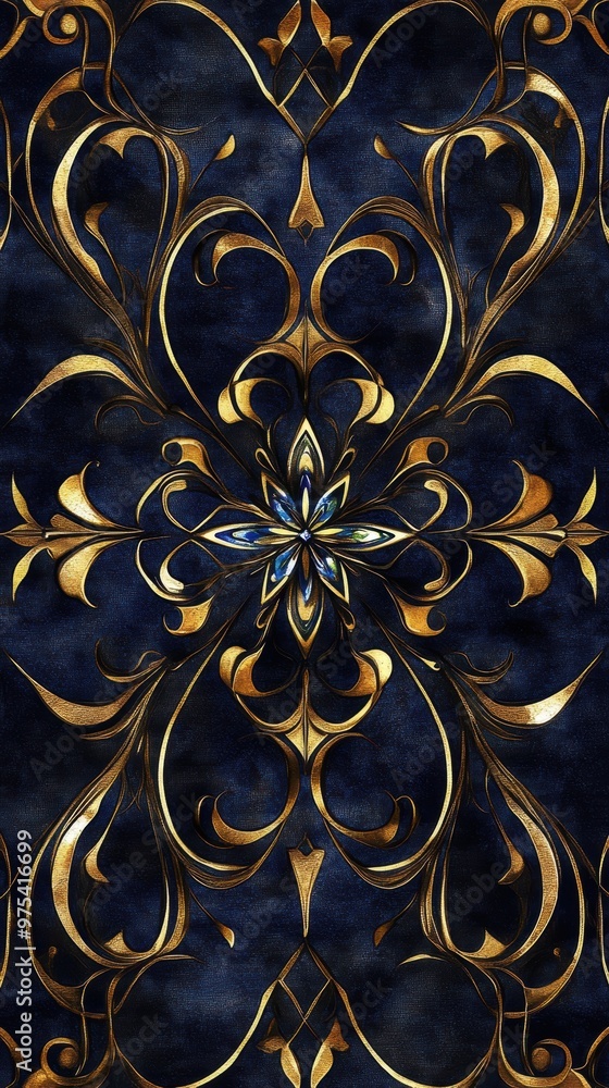 Gold Floral Design. Gold Floral Design.